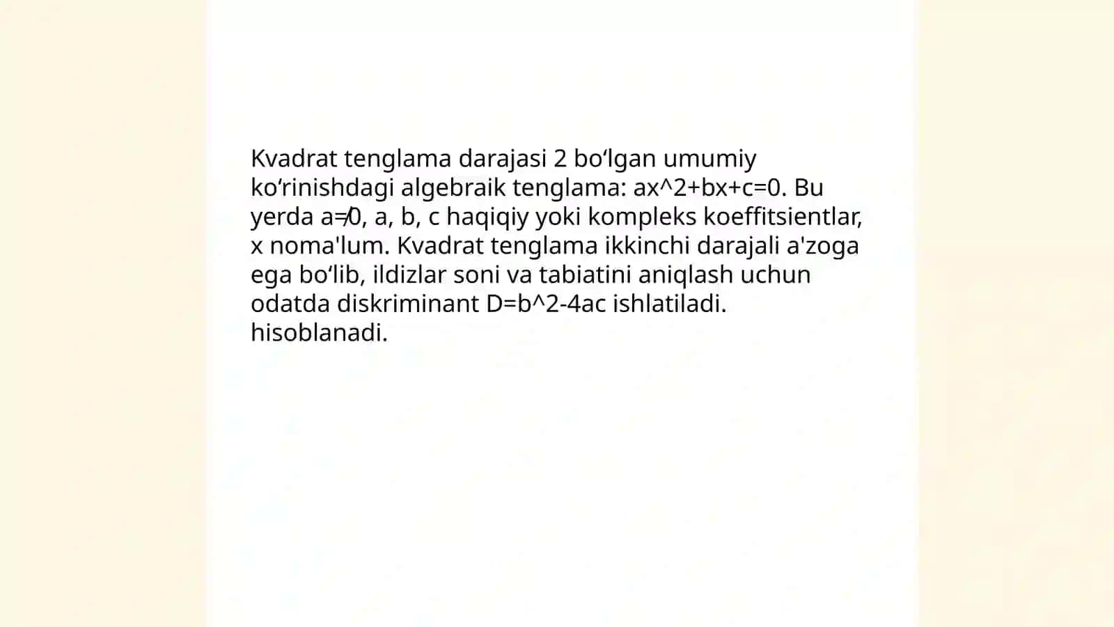Kvadrat tenglama ildizlari 3