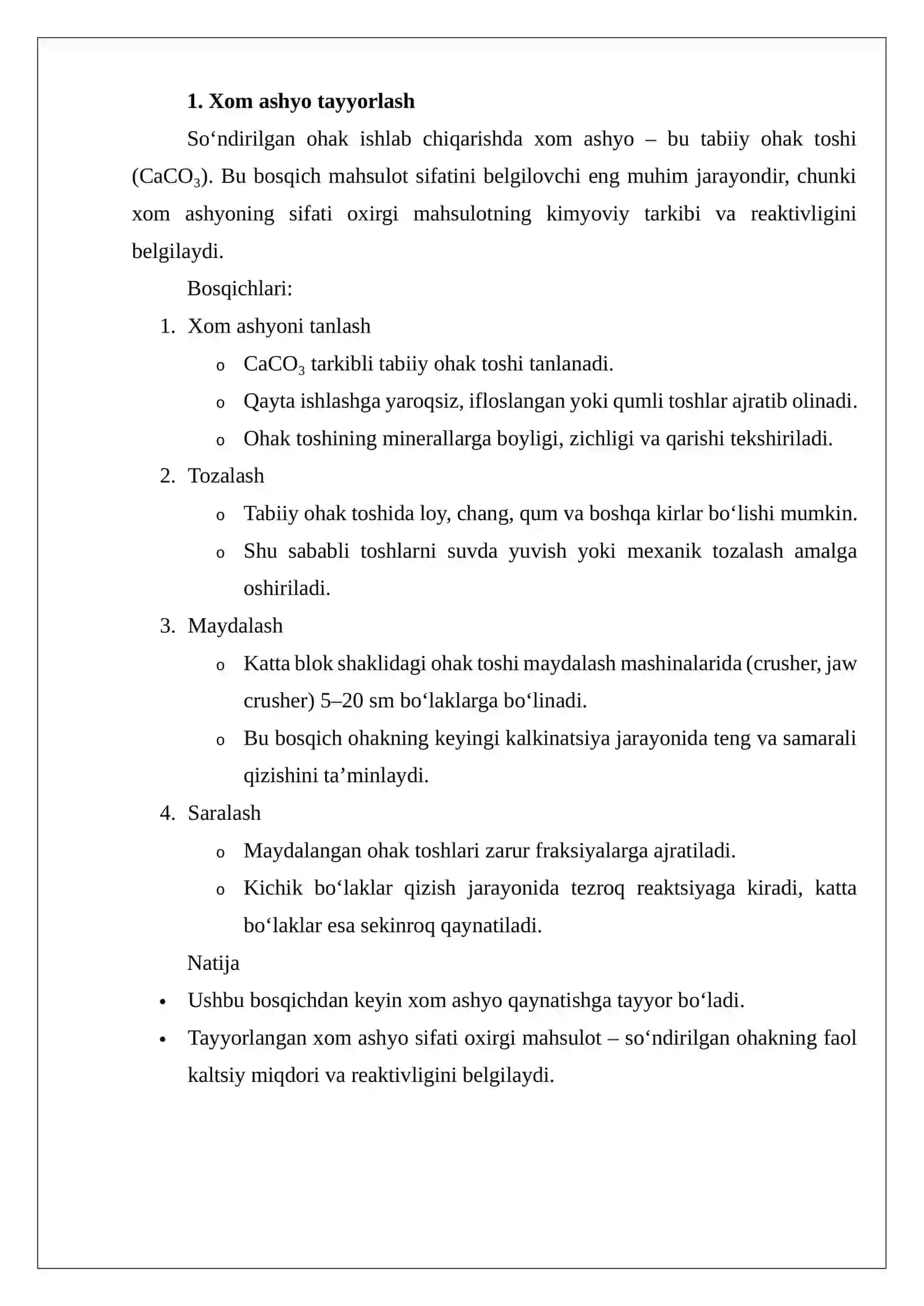 So’ndirilgan ohak ishlab chiqarish texnologiyasi 3