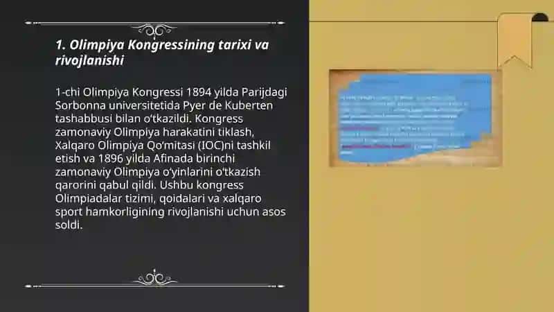 Olimpiya Kongresslari va ularning ahamiyati 3