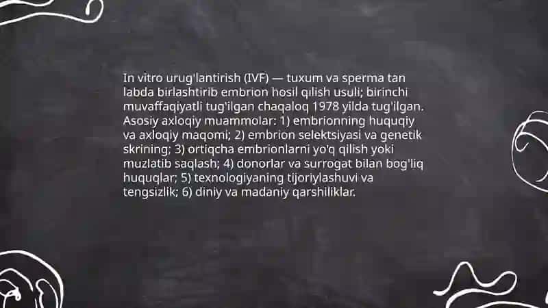 Yangi reproduktiv texnologiyalar va ularning axloqiy muammolari 3