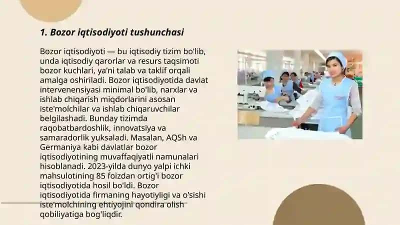 Bozor iqtisodiyotining mazmuni va amal qilishi 3