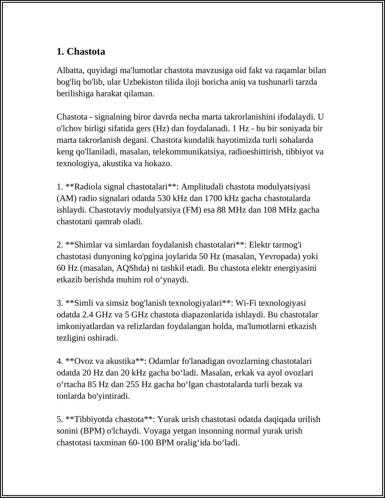 YO'NALTIRILGAN TO'LQINLARNING XUSUSIYATLARIGA (PARAMETRLARI) 3