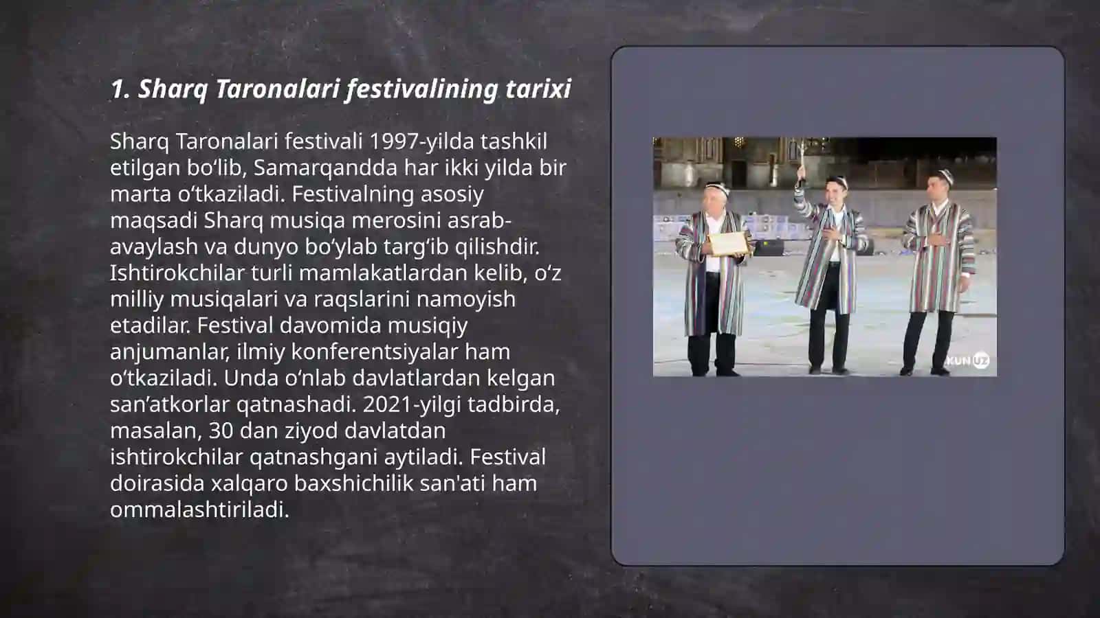 Sharq taronalari xalqaro musiqa festivali dunyo mumtoz musiqa sizning axborat manbasi sifatida 3
