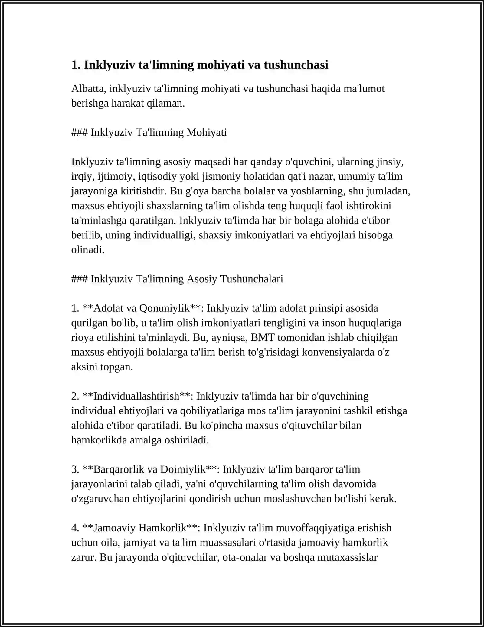 INKLYUZIV TAʼLIMNING HUQUQIY ASOSLARINI XALQARO HUJJATLAR ASOSIDA TAHLIL QILISH 3