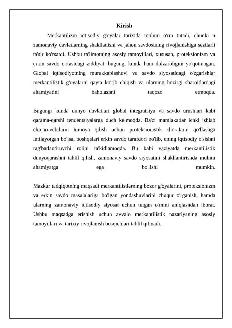 Merkantilizmning bozor g'oyalari mohiyati 3