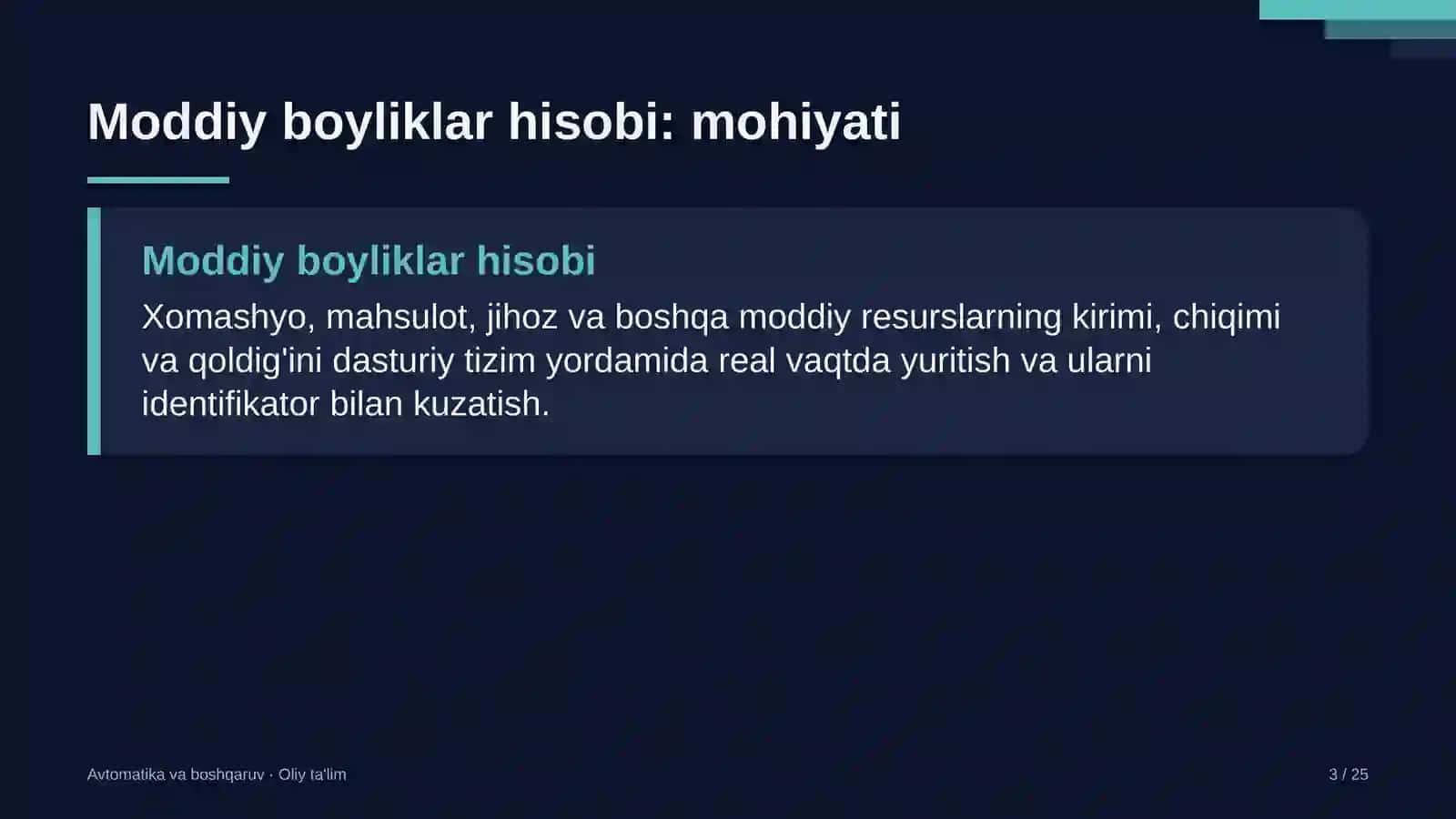elektrotexnika sanoatida moddiy boyliklar hisobini avtomatlashtirish 9024 3