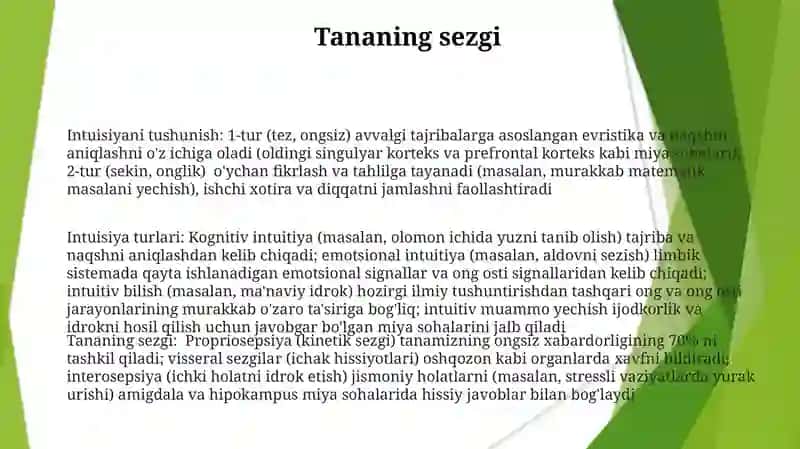 Sezgi va uning turlari haqida tushuncha 3