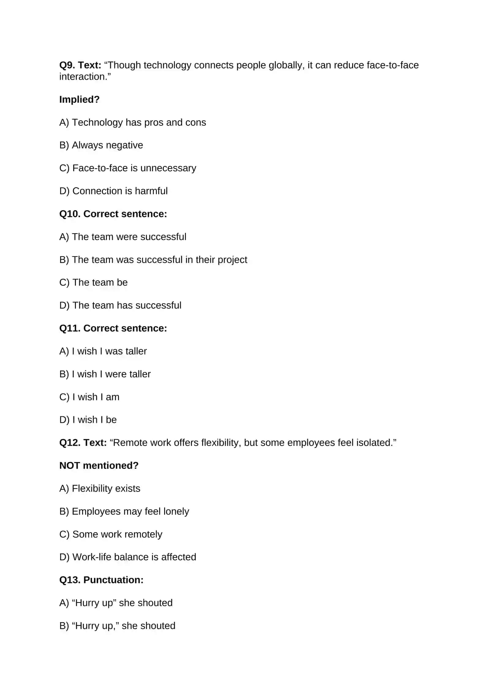 SAT STYLE TEST WITH ANSWERS 3