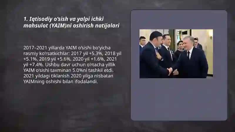 Sh. Mirziyoyev tomonidan ilgari surilgan 2017-2021 harakatlar strategiyasi natijalari 3
