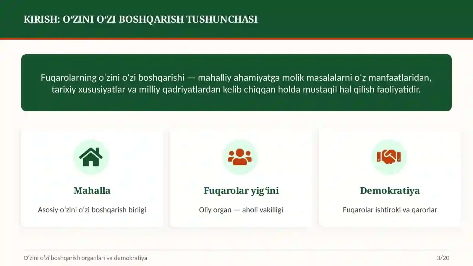 Oʻzini oʻzi boshqarish organlari va demokratiya 3