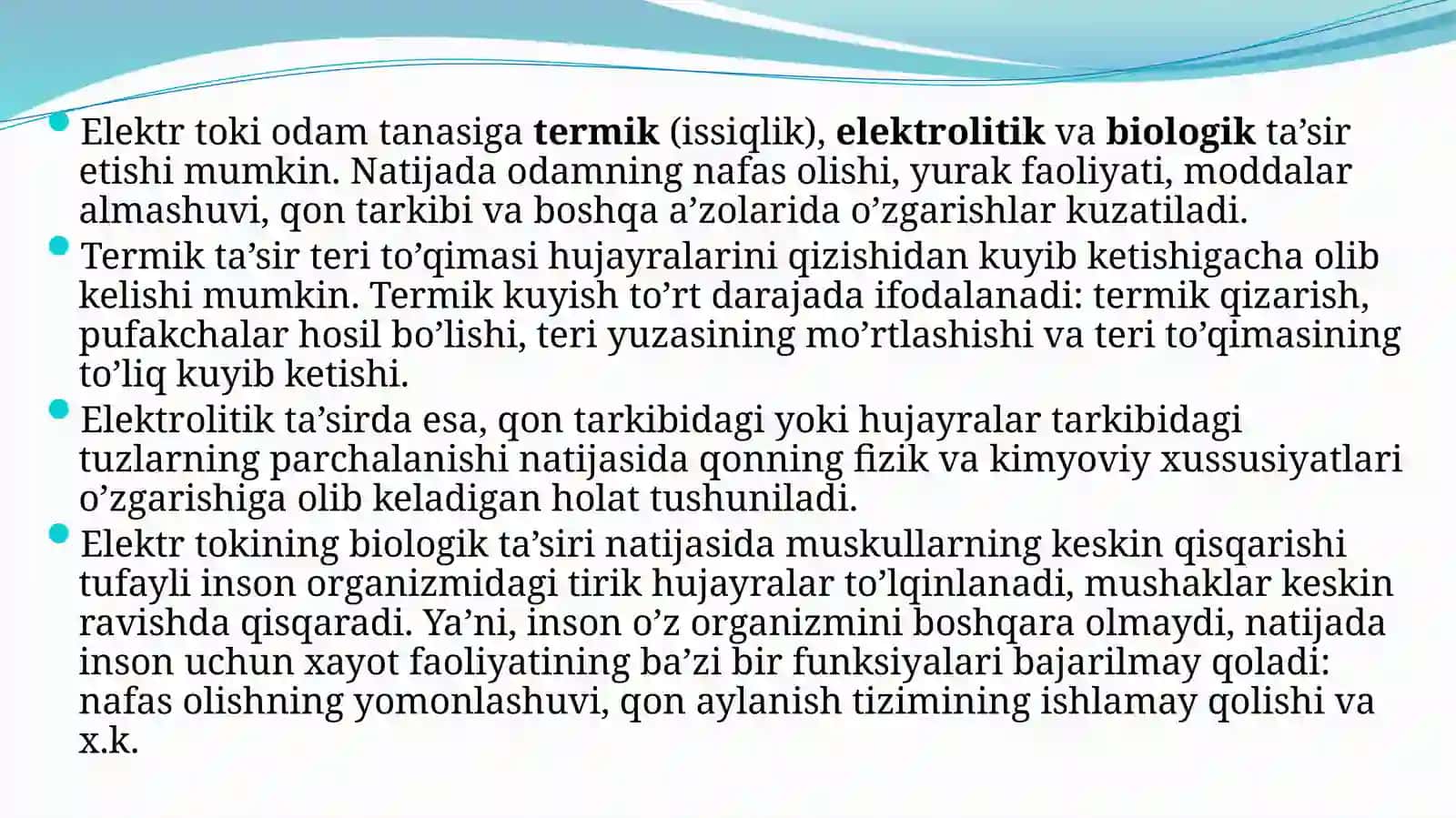 Tasirlash qonunlari tibbiyotda 3