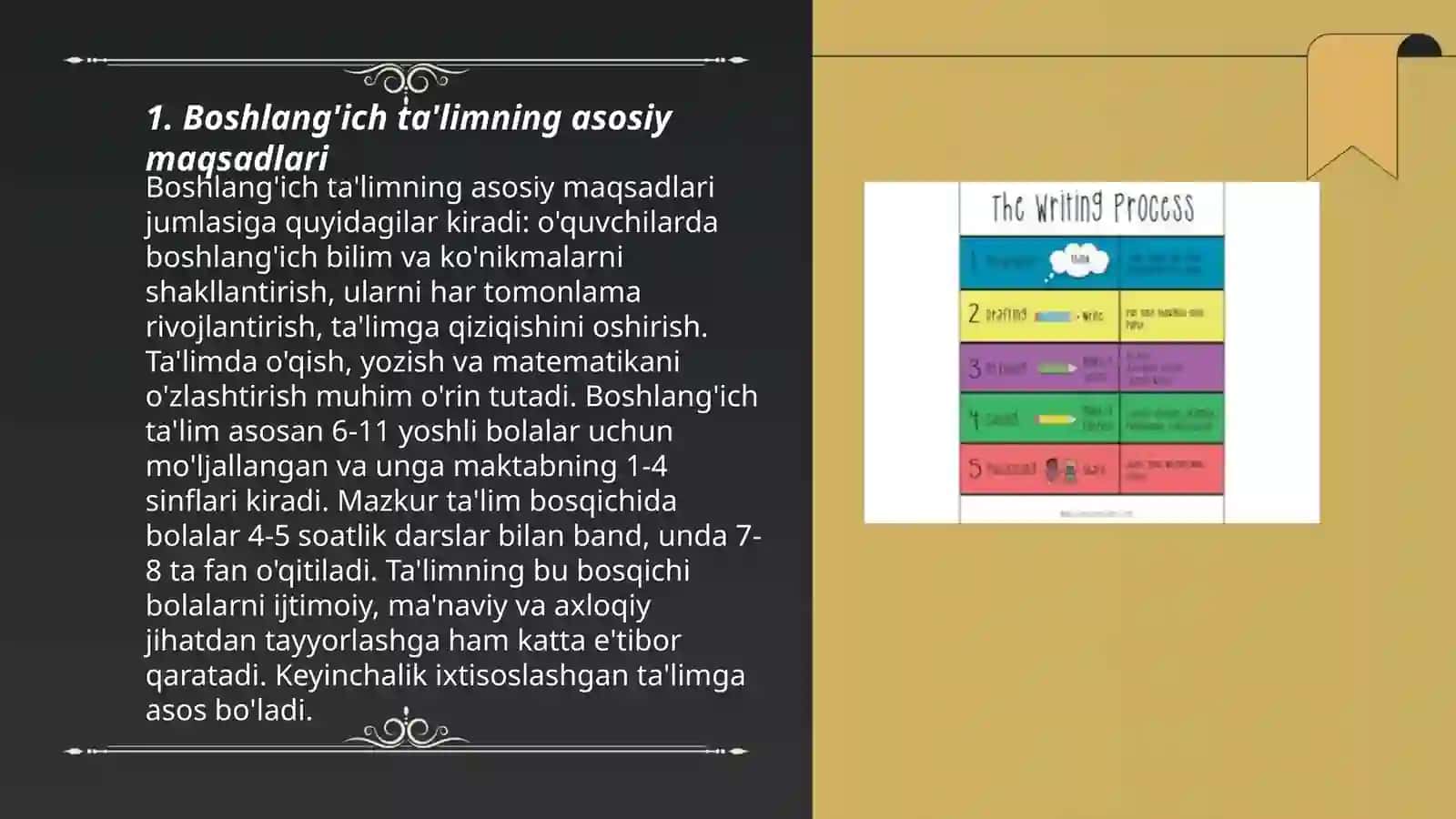 Boshlang'ich sinfdagap ustida ishlashning izchilligi 3