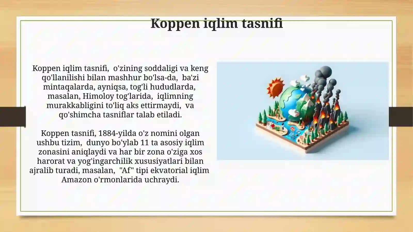 Iqlimning tasniflari va iqlim ózgarishi oqibatlariga moslashishi 3