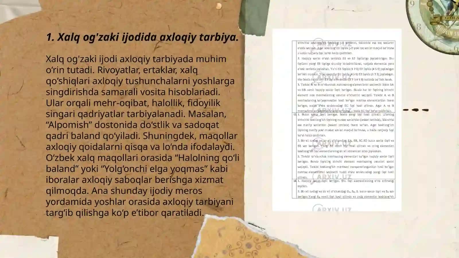 Xalq og'zaki ijodida tarbiyaga oid masalalarni ifodalanishi 3
