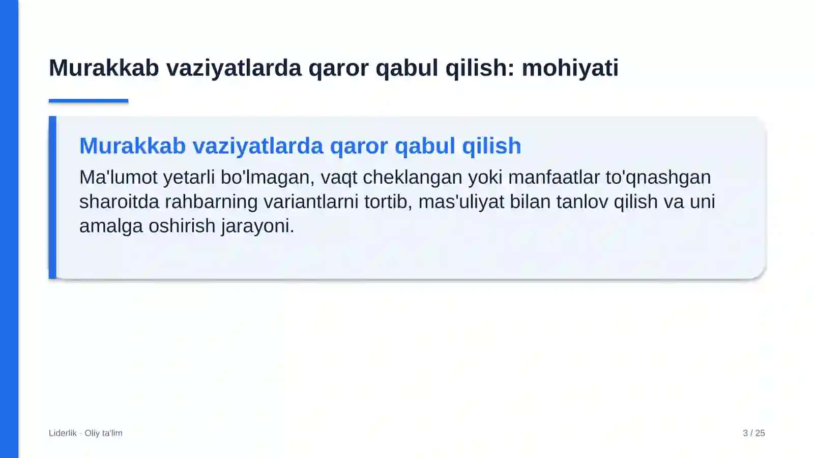 Kimyoviy tozalash korxonalarida liderlikda murakkab vaziyatlarda qaror qabul qilish 3