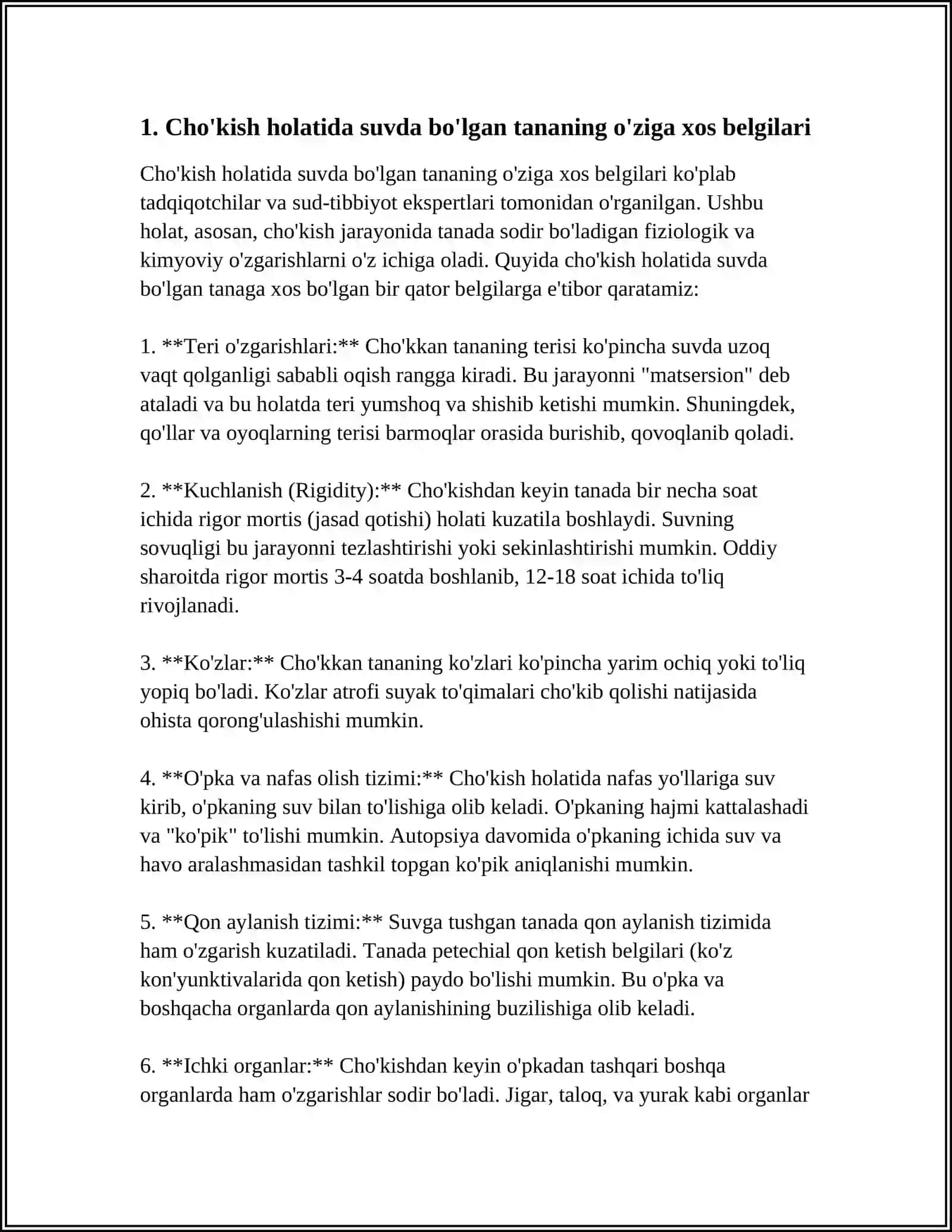 CHO'KISHDA LABORATORIYA TEKSHIRUV USULLARI.SUVDAN CHIQARIB OLINGAN MURDAGA JAROHATLARNINGDIFFERINTASIL DIOGNOSTIKASI 3