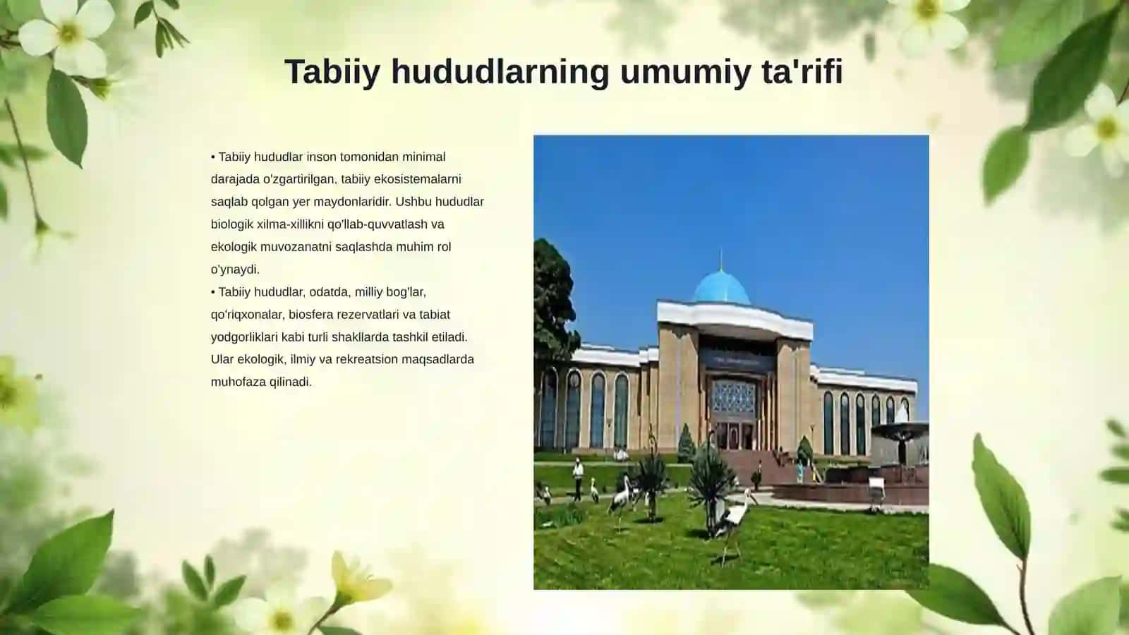 Tabiiy hududlarning muhofazasi 3