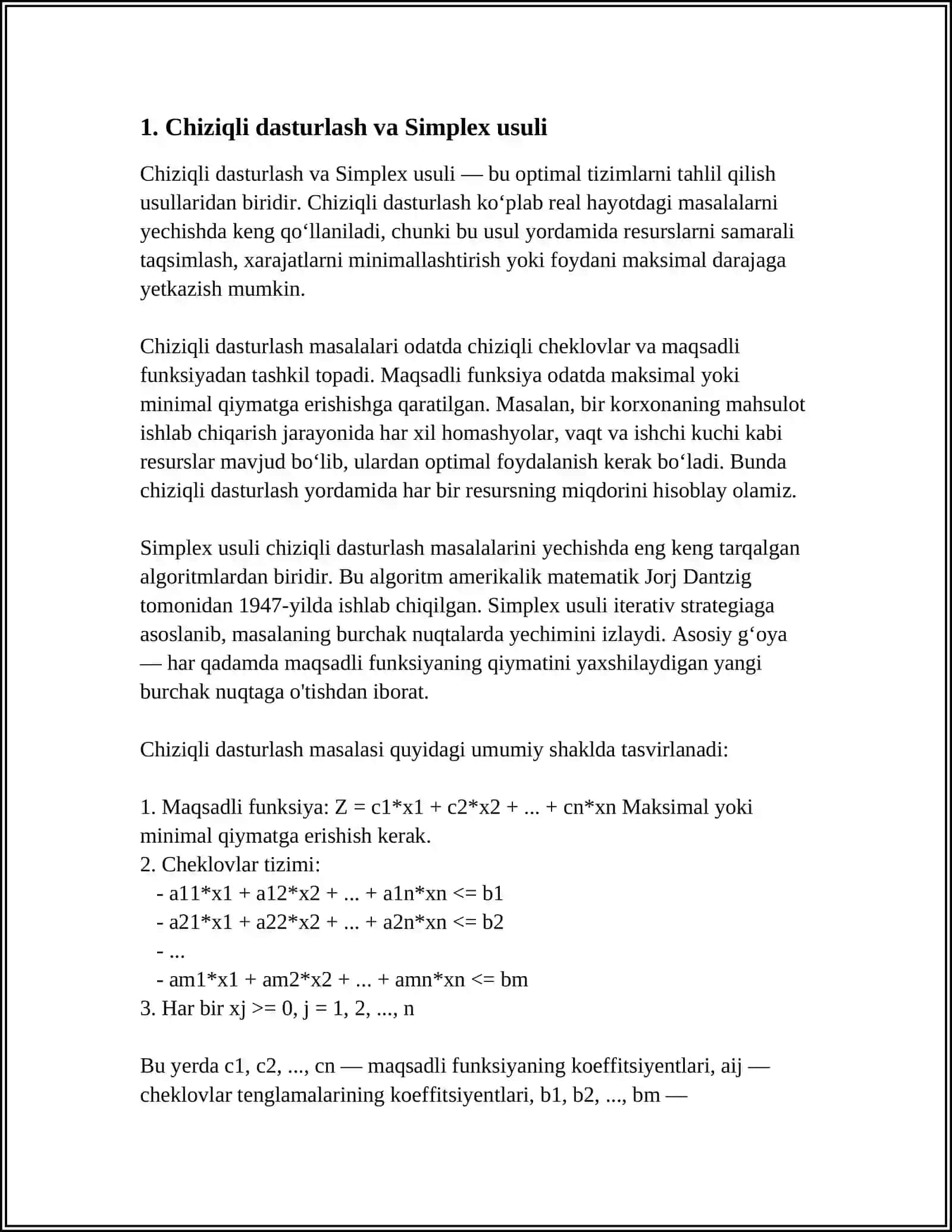 OPTIMAL TIZIMLARNI TAHLIL QILISH USULLARI 3