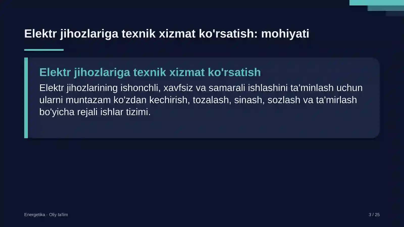 Avtomobilsozlik sanoatida elektr jihozlariga texnik xizmat ko'rsatish 3