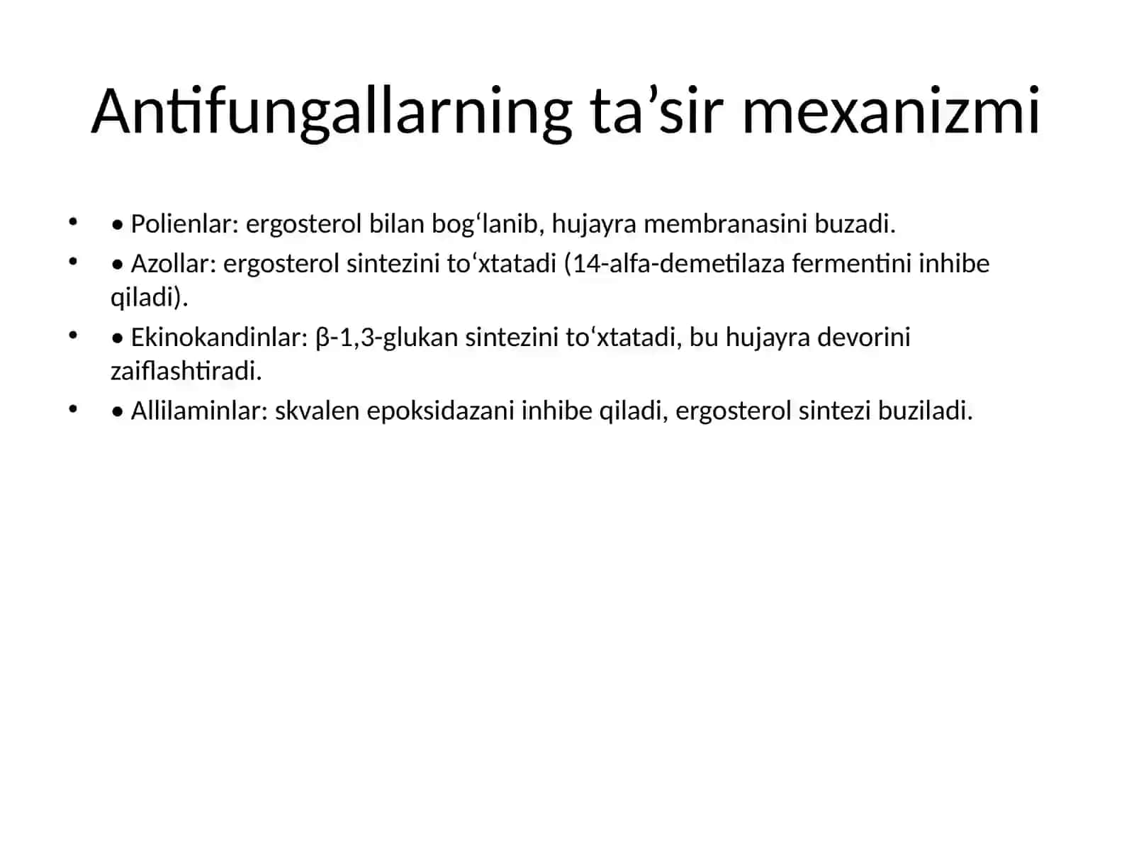 Zamburug‘larga qarshi dori vositalarining klinik farmakalogiyasi 3