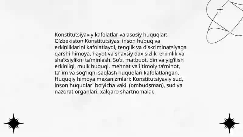 Inson huquq va erkinliklarining kafolatlari 3