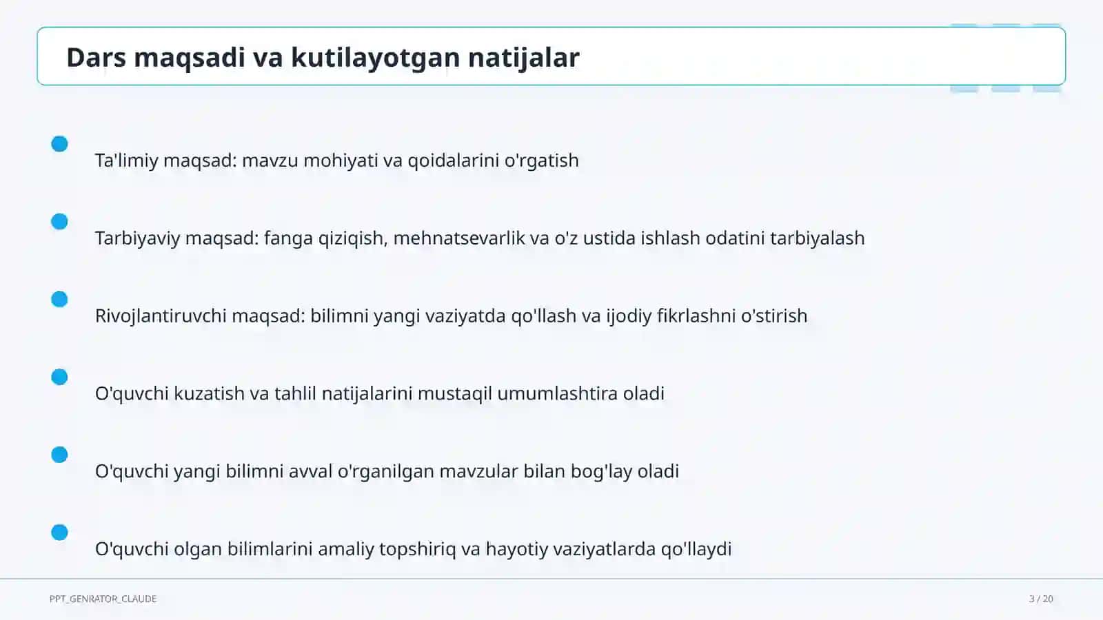 Sun'iy intellekt yordamchisi bilan dars ishlanmasi tuzish (2026) 3