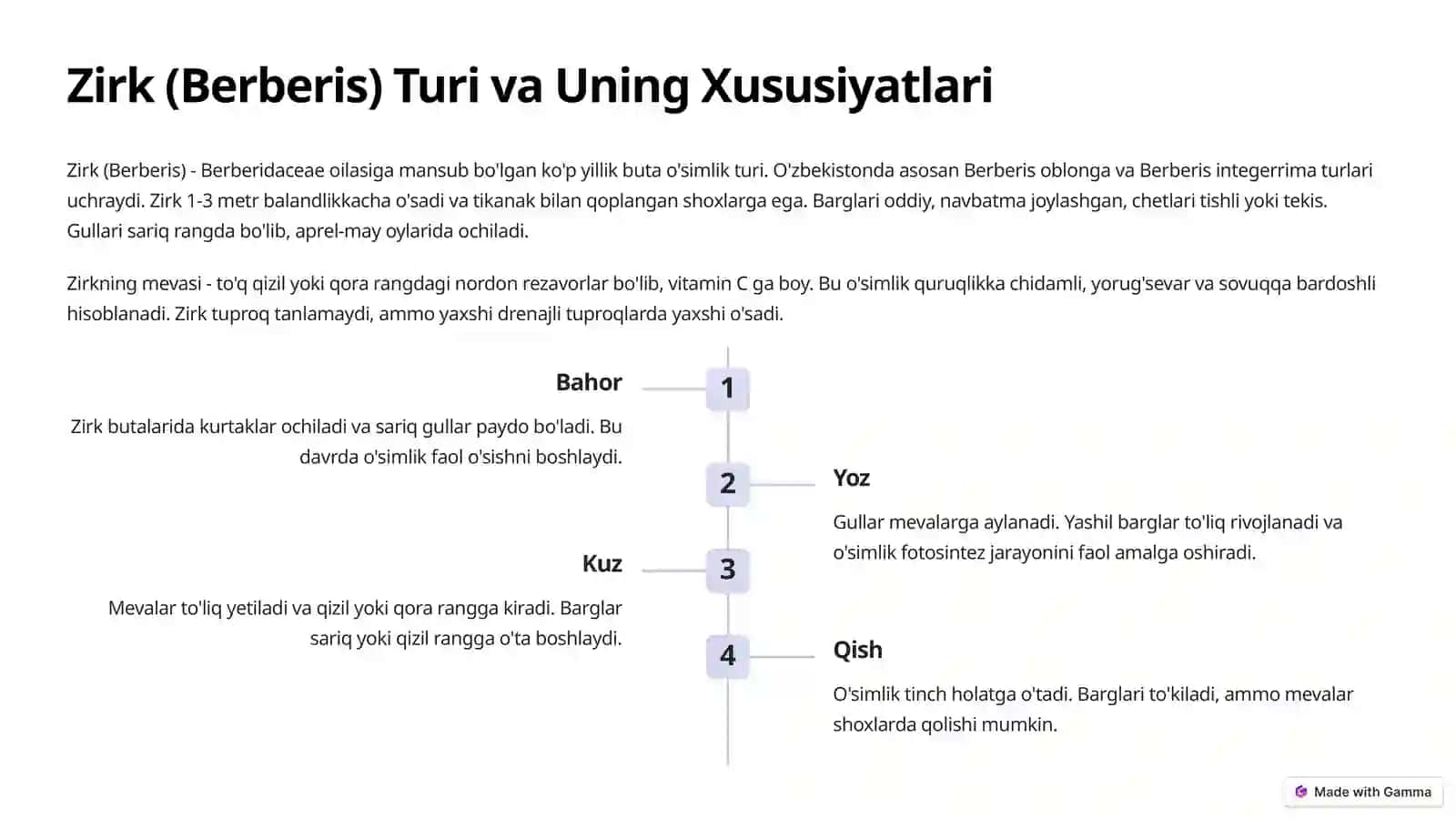 Zirk, Chakanda, Irgay, Chetan va Do'lana o‘simliklari bioekologik xususiyatlari va tarqalish areali 3