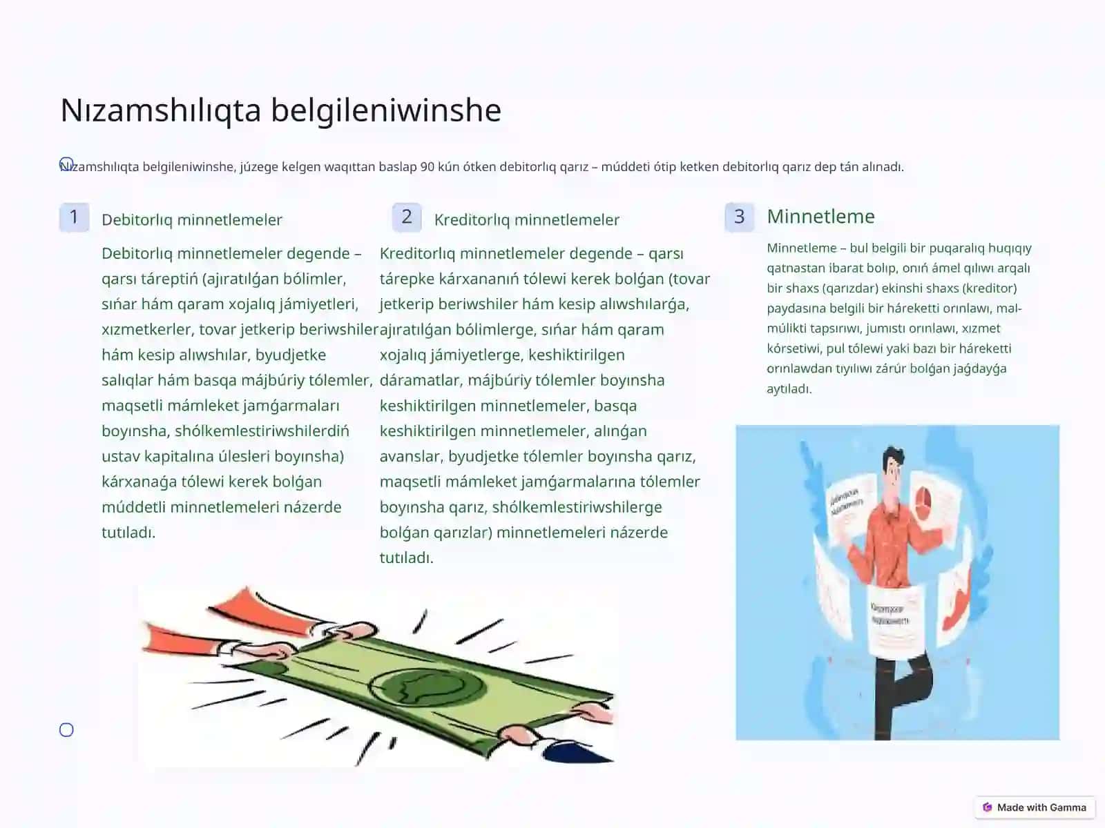 Debitorlıq hám kreditorlıq qarızlardıń analizi 3