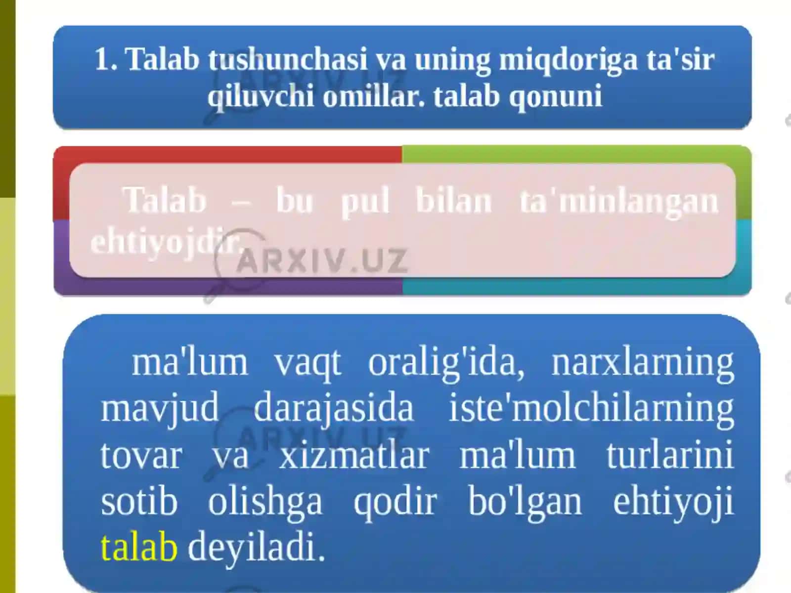 Talab tushunchasi va uning miqdoriga ta’sir qiluvchi omillar 3