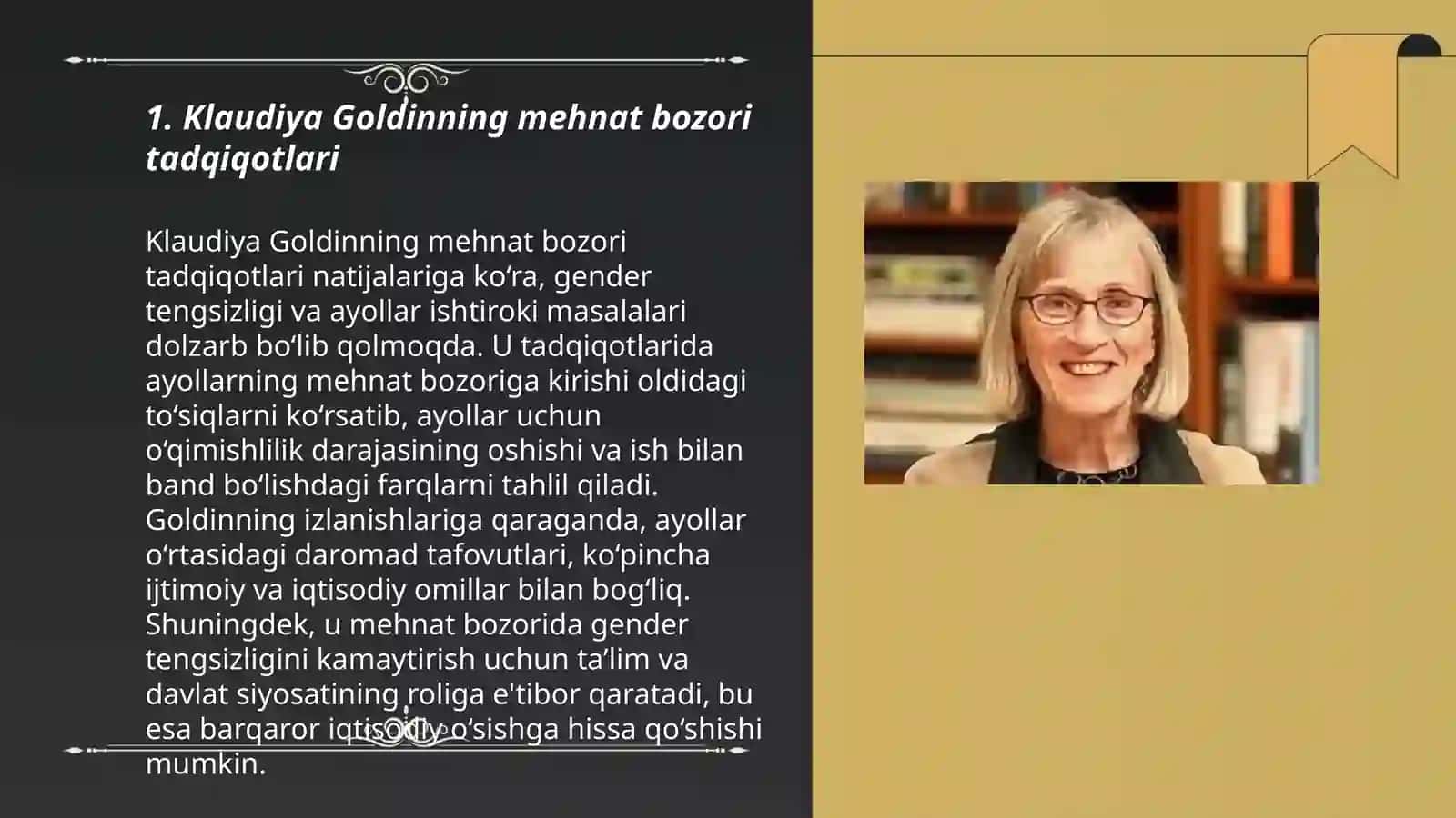 Klaudiya Goldin Iqtisodiyot sohasidagi 2023-yilgi Nobel Mukofoti sovrindori 3
