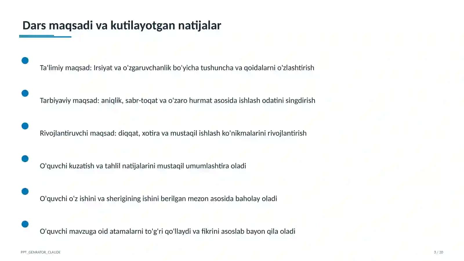 Irsiyat va o'zgaruvchanlik (9-sinf) 3