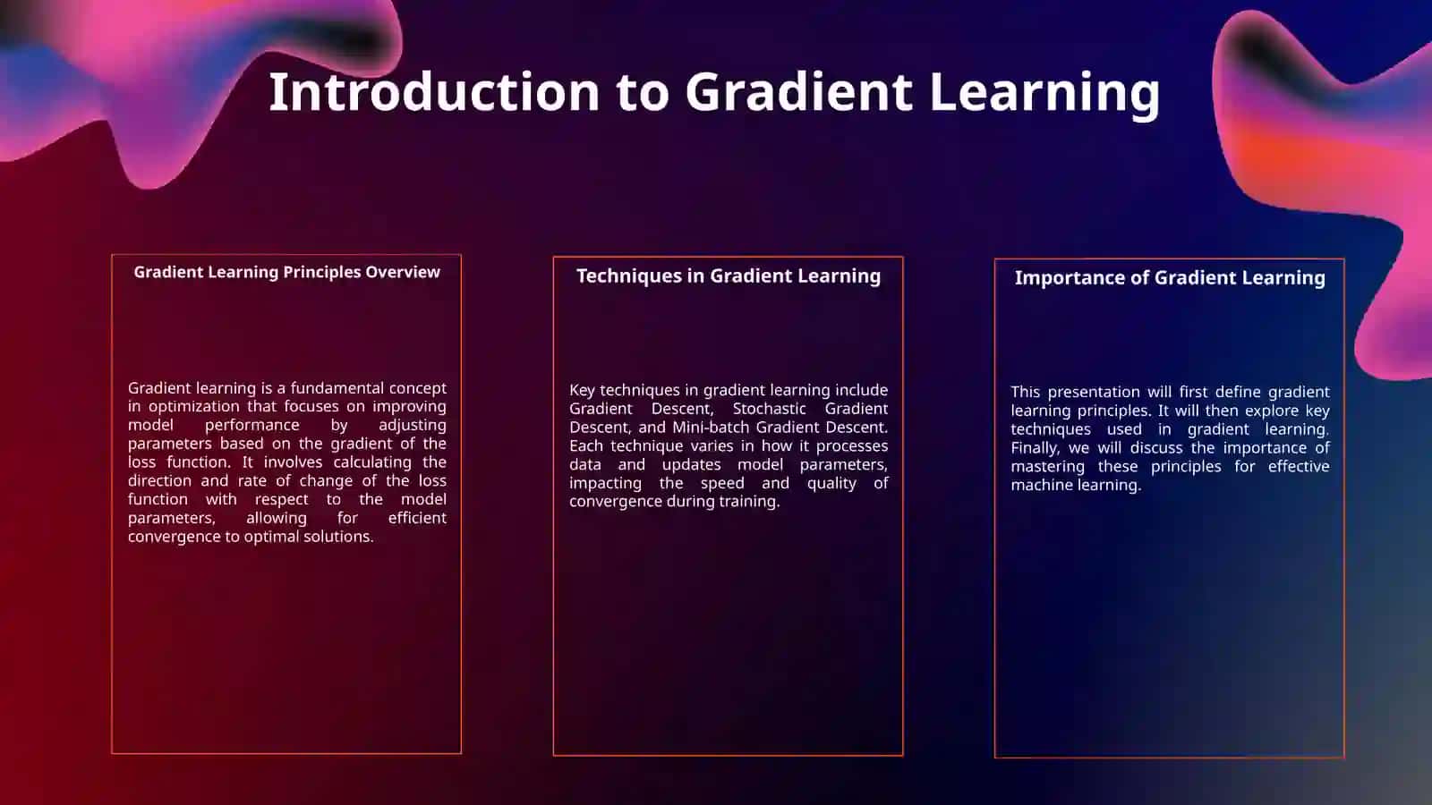 Gradient learning 3