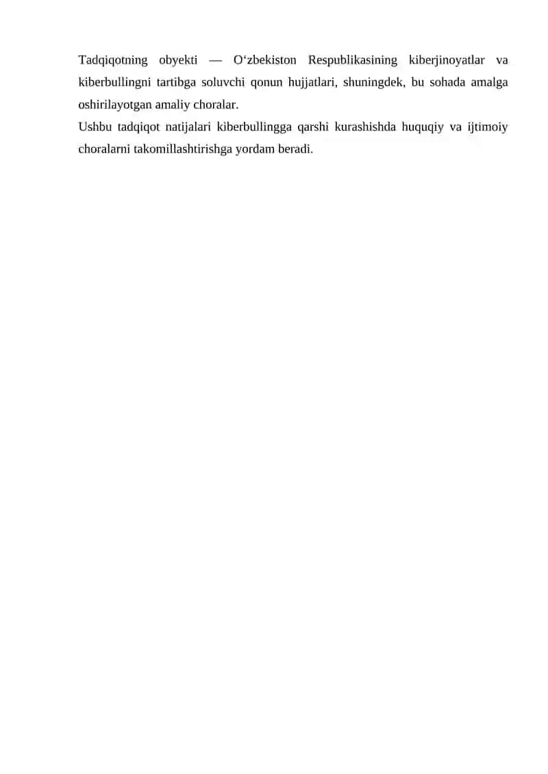 OʻZBEKISTON QONUNCHILIGIDA KIBERBULLING UCHUN JAVOBGARLIK 3