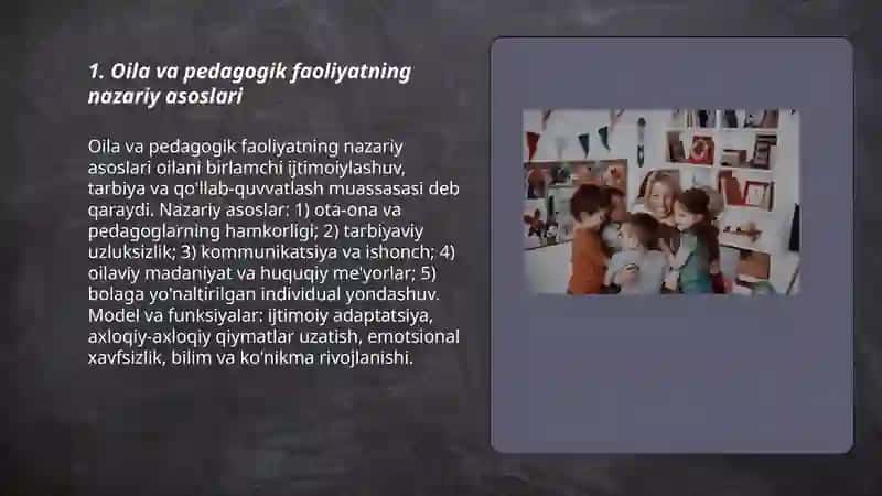 Oila va Pedagogik Faoliyatning Nazariy Asoslari 3