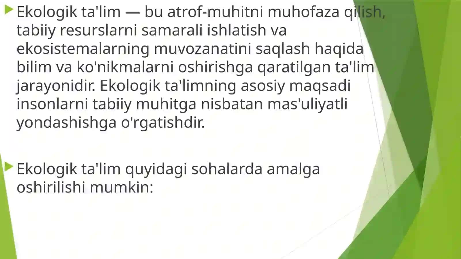 Ekologik Ta'lim Arxitektorlar uchun 3