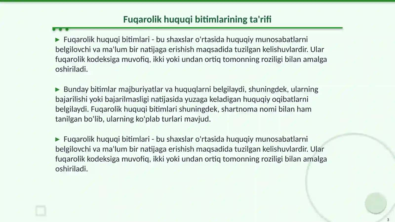 Fuqarolik huquqi bitimlari 3