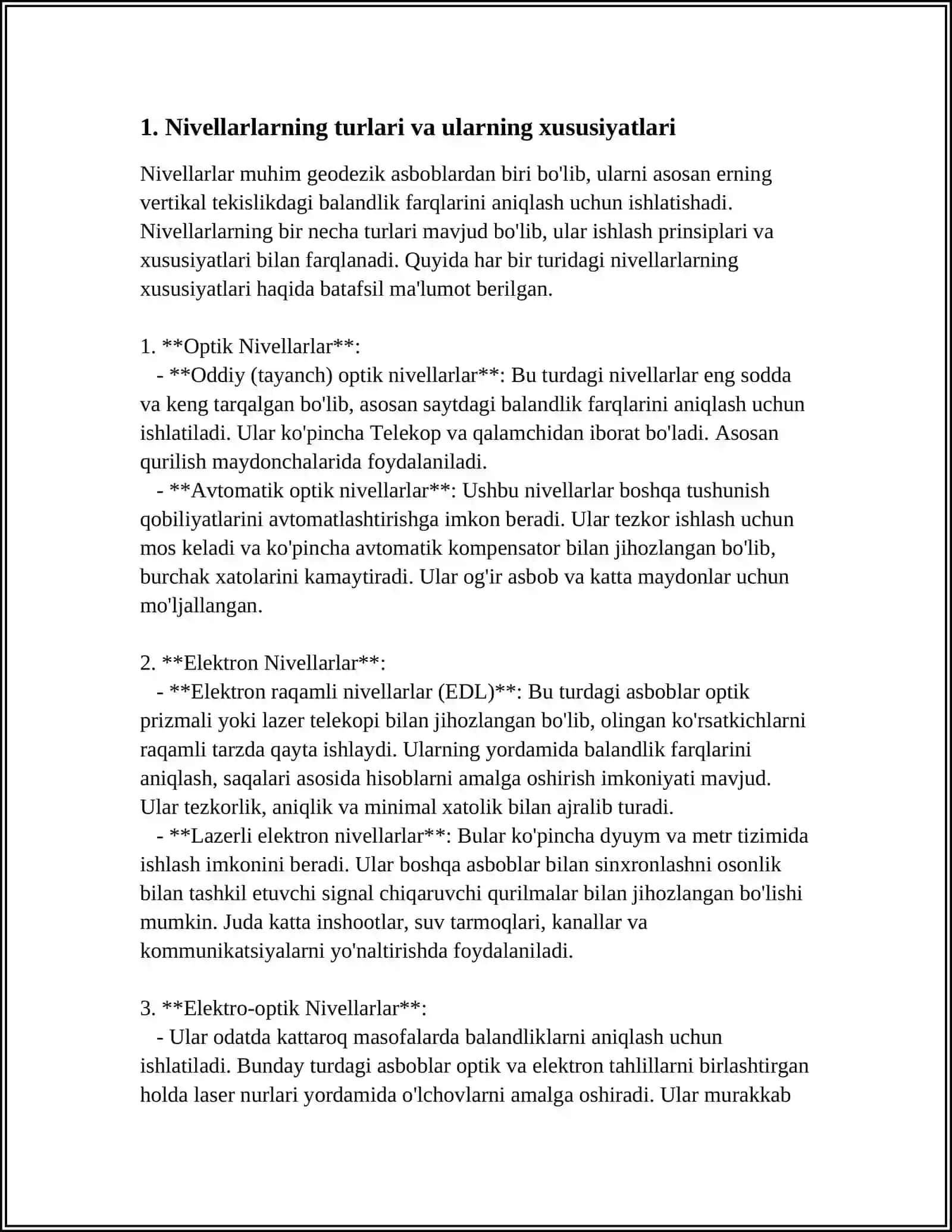 Nivellarlarni tekshirish va tuvatish 3