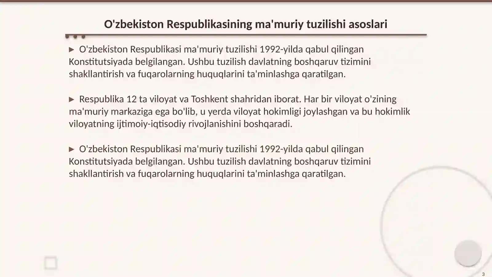 O'zbekiston Respublikasining ma'muriy va hududiy tuzilishi 3