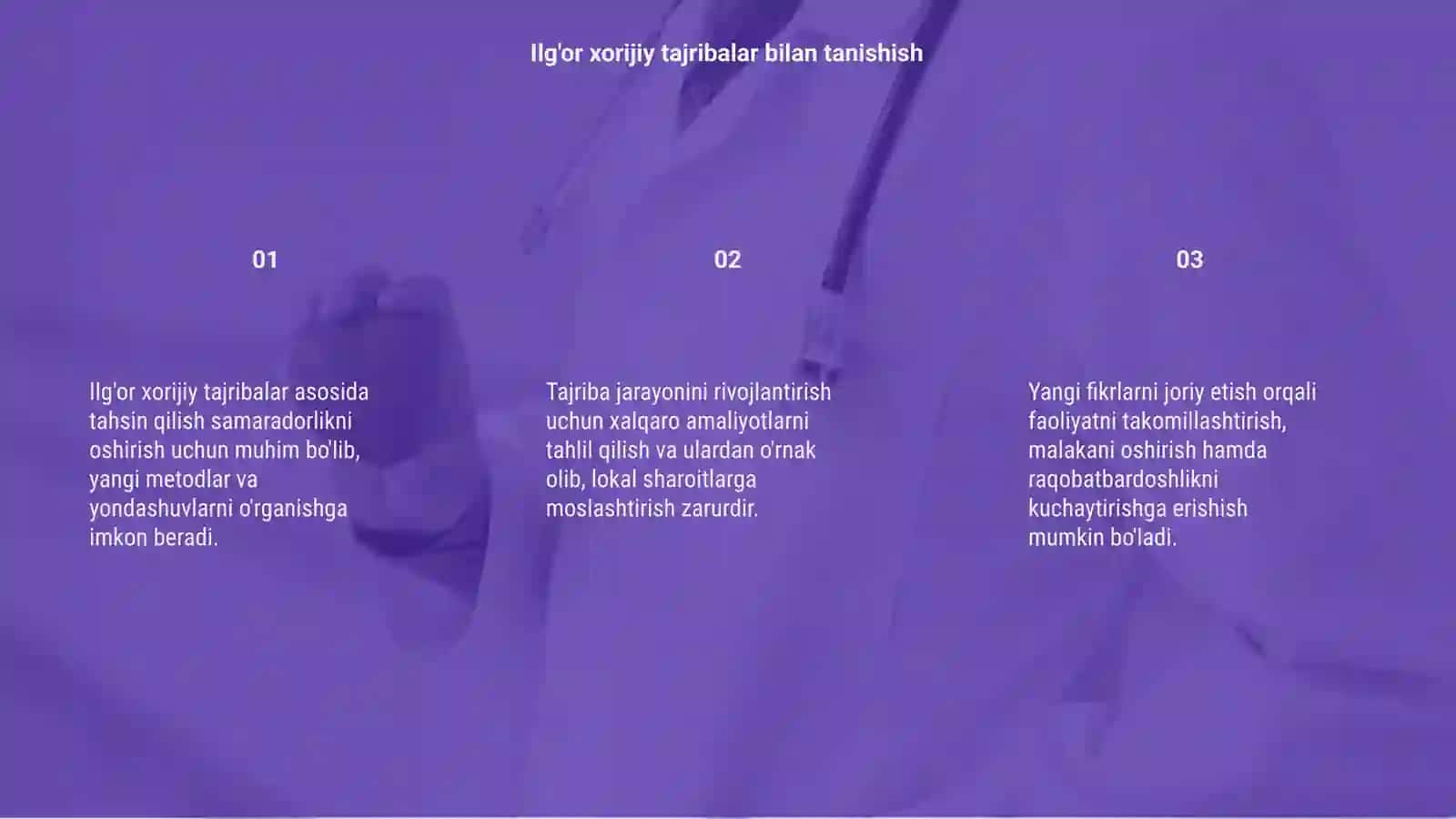 Ilg'or xorijiy tajribalar asosida tajriba jarayonini samaradorligini oshirish 3