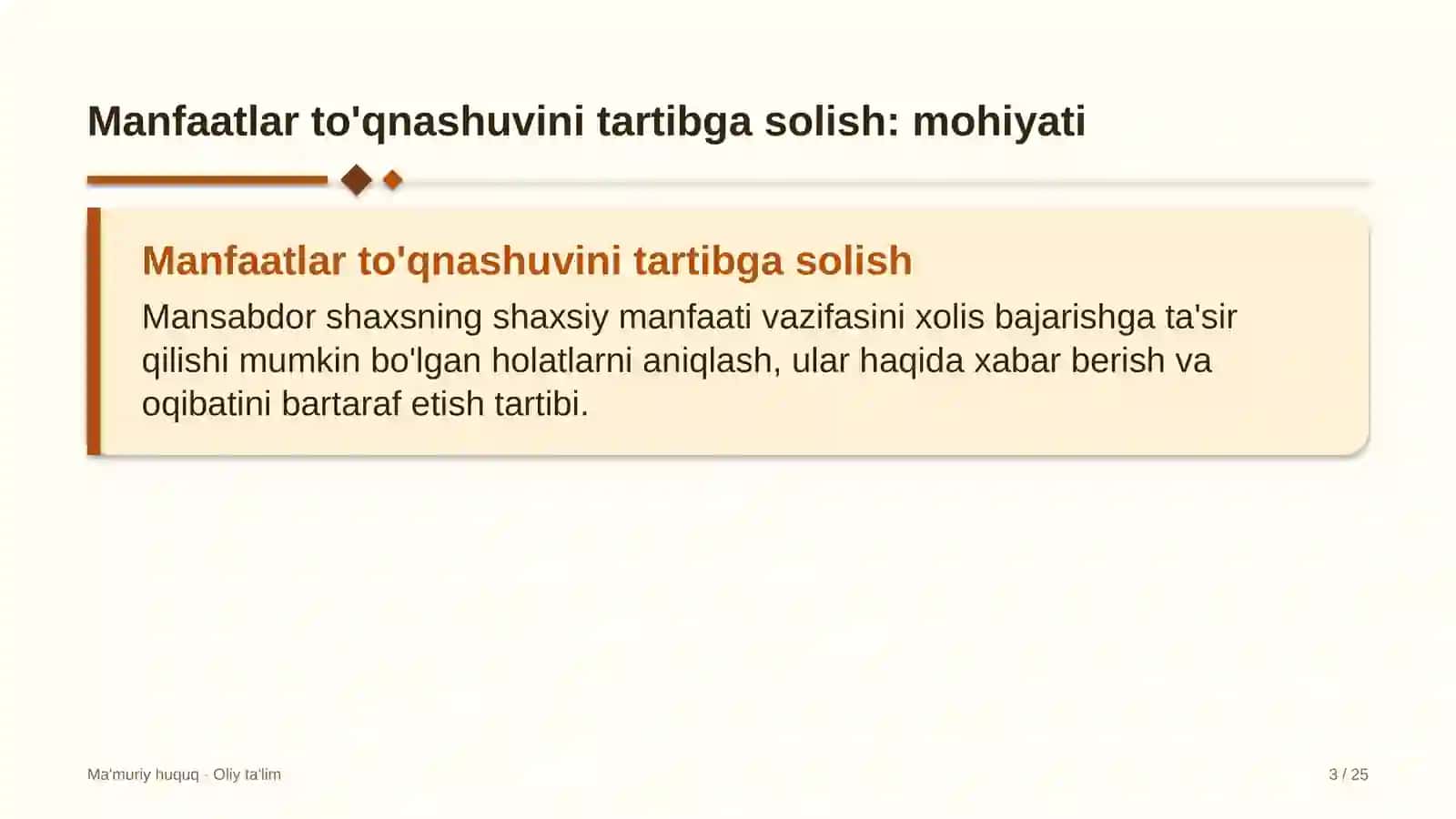 neft bazalarida manfaatlar to'qnashuvini tartibga solish 5007 3