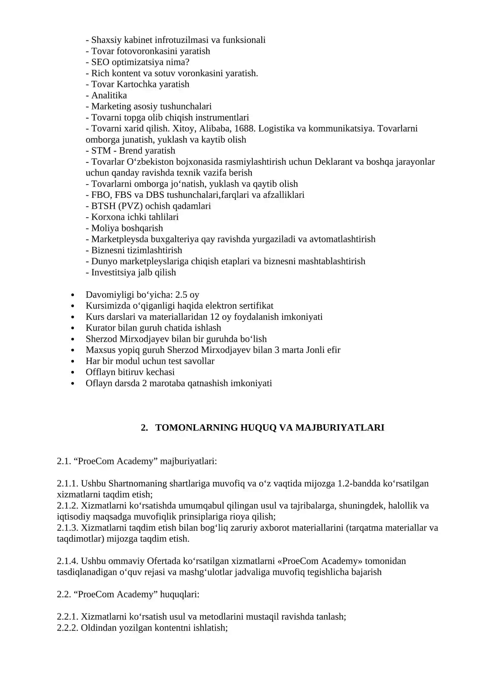 "Marketpleyslarda BIZNES" ta'lim kursi 3