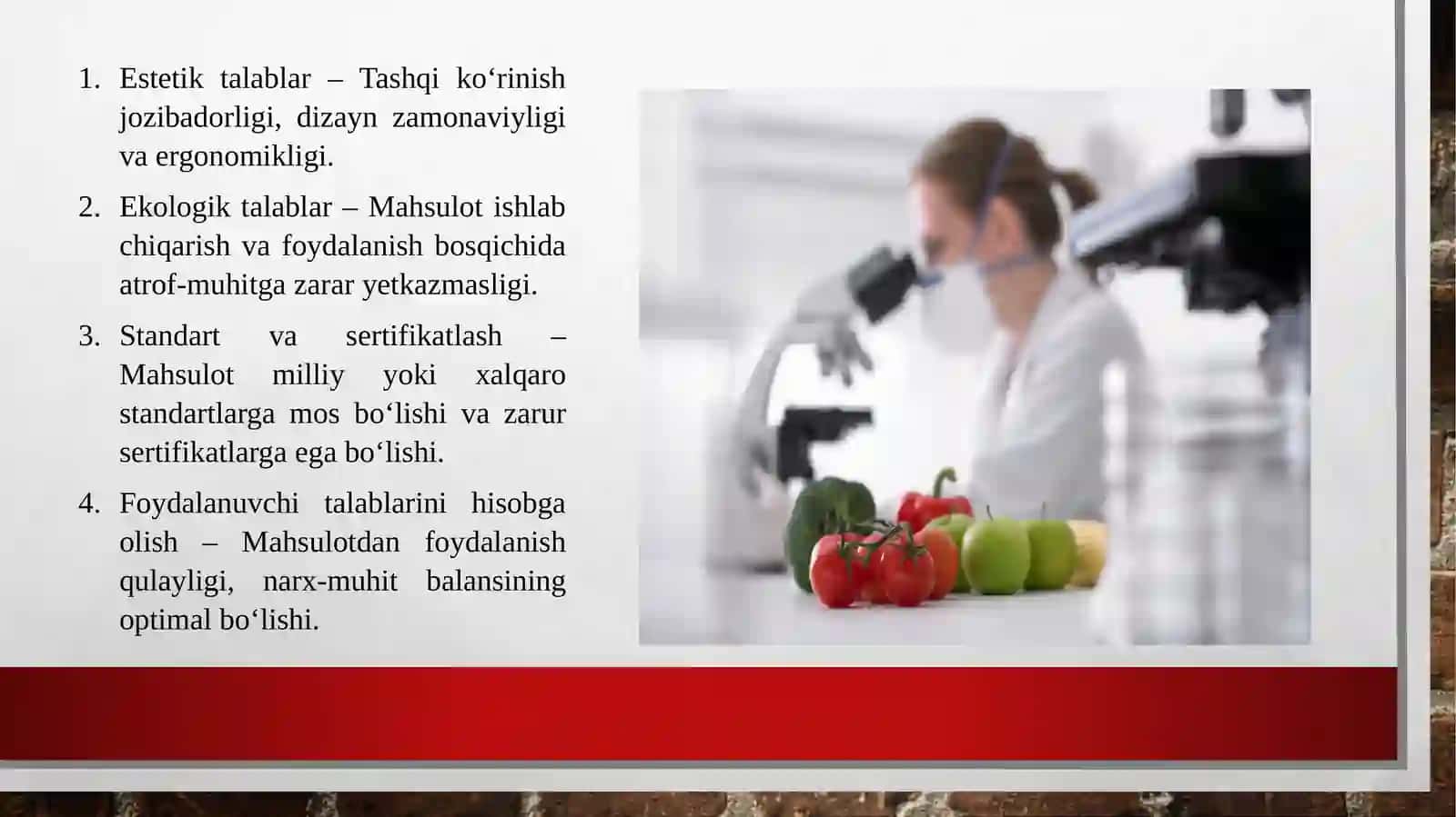 Mahsulotsifatiga qo'yiladigan talablar 3