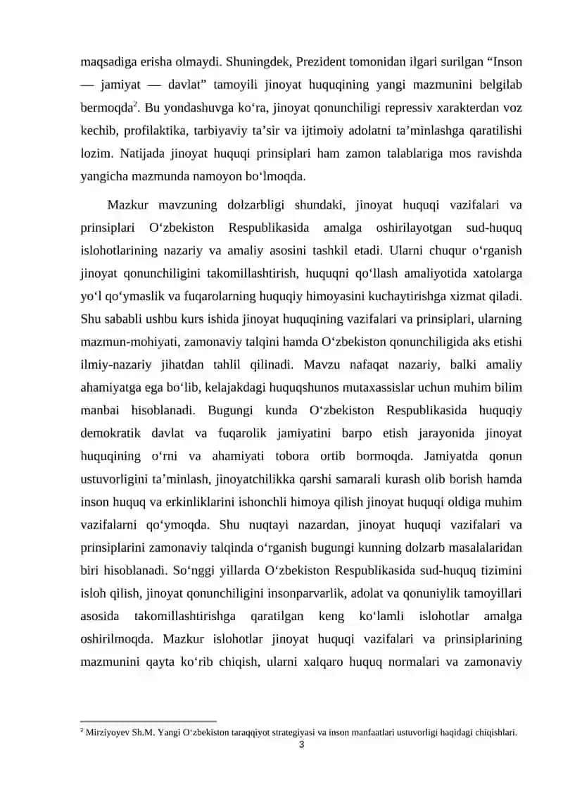 Jinoyat huquqining vazifalari va ularning zamnaviy mazmuni 3
