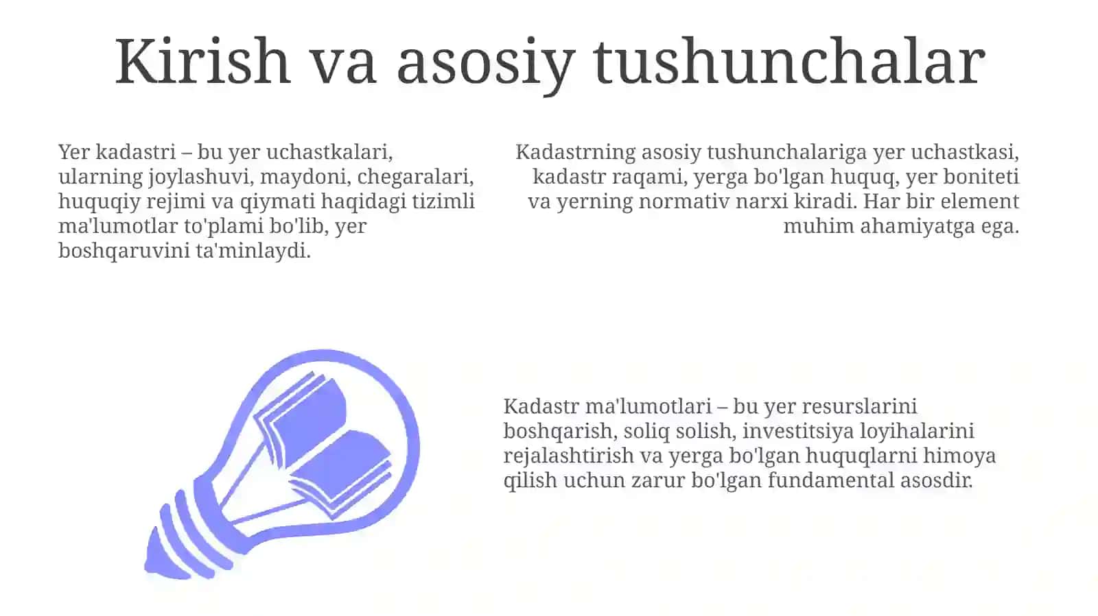 Yer kadastri va yer tuzish 3