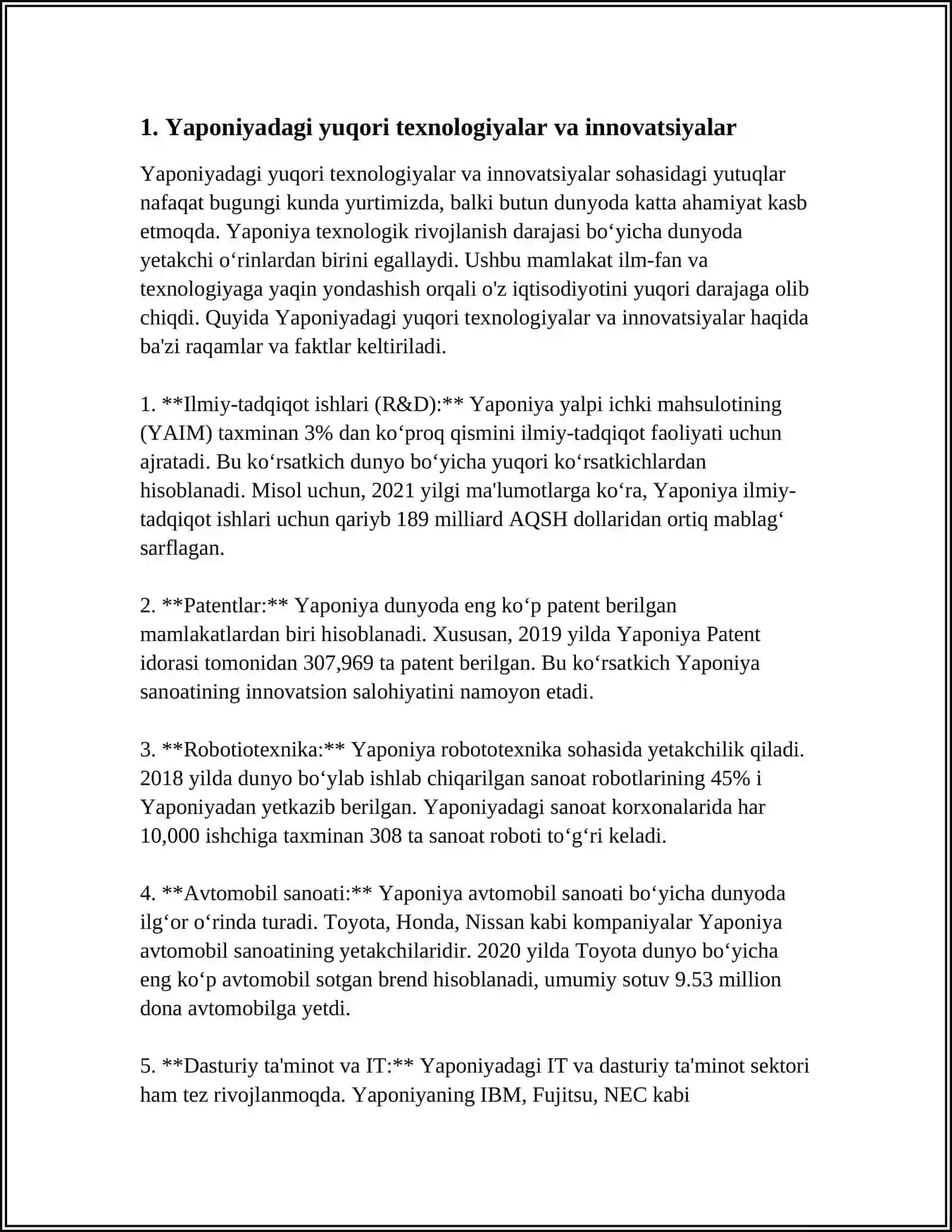 YAPONIYA IQTISODIYOTINING AVZALLIKLARI VA KAMCHILIKLARI 3