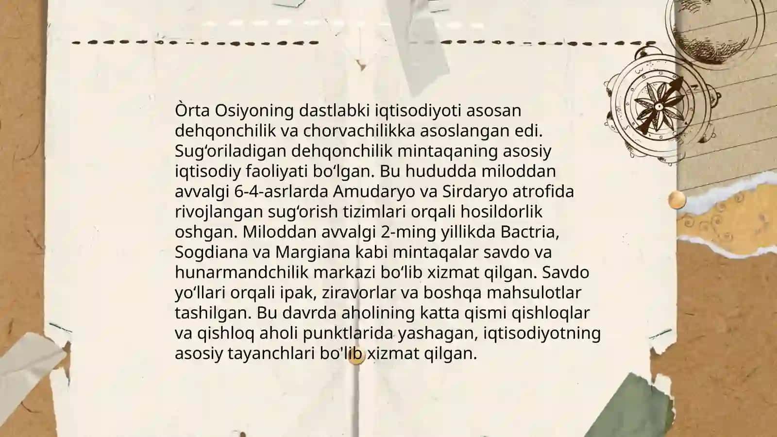 Òrta osiyodagi dastlabki va temuriylar davrigacha bo'lgan iqtisodiy g'oyalar 3