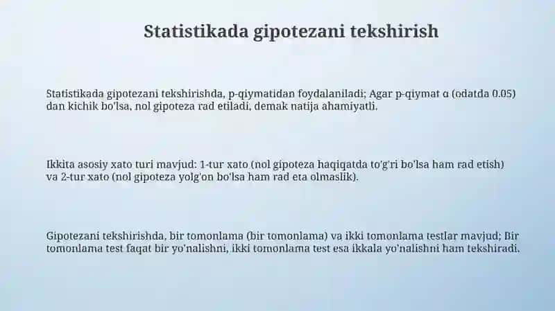 Statistikada gipoteza testlari 3