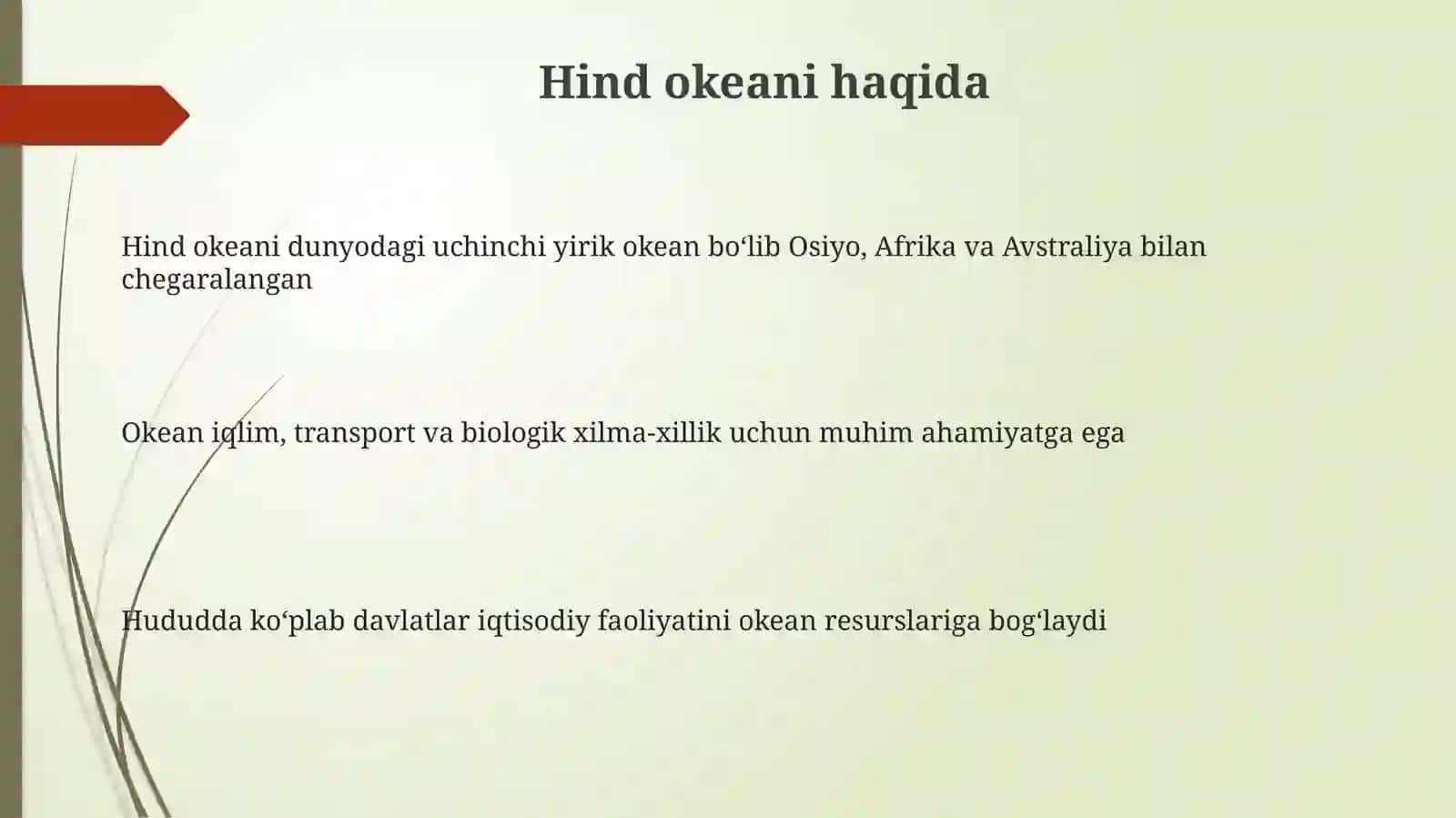 Hind okeani suvning ifloslanishi va uni oldini olish masalalari tahlil qilish 3