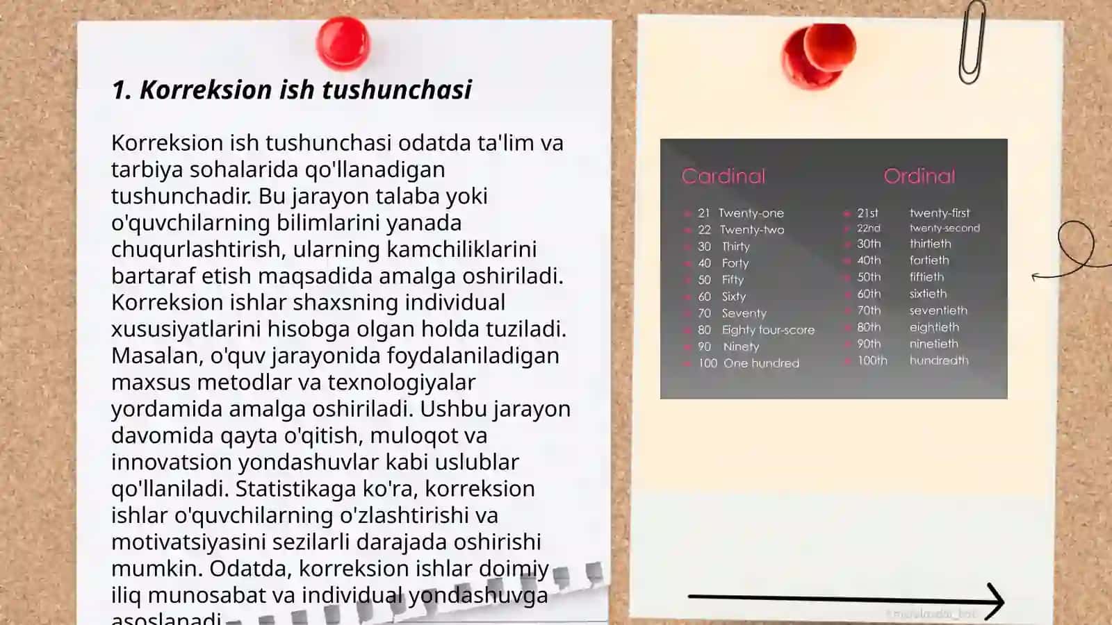Korreksion ishning tasnifi, turlari va shakllari 3
