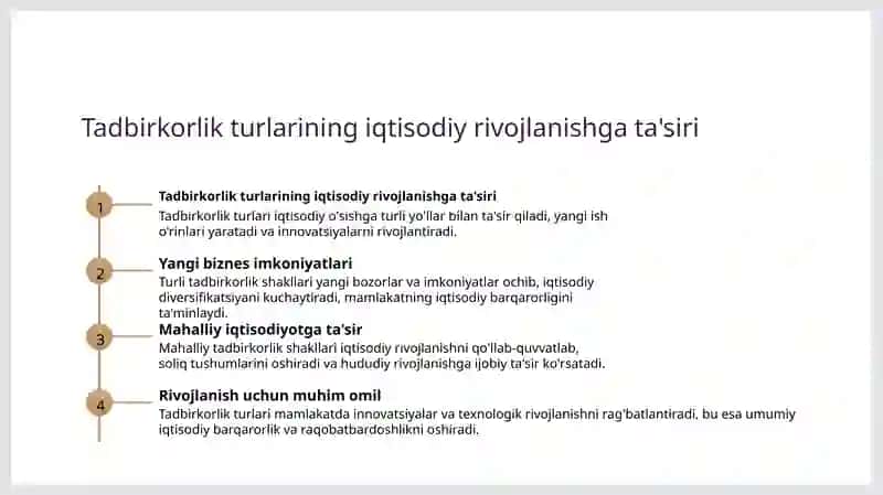 Tadbirkorlik turlari va shakll 3